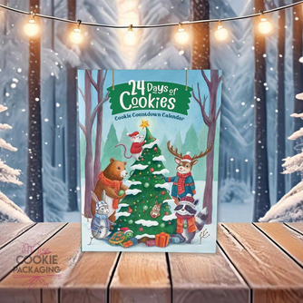 24 Day Cookie Advent Calendar Packaging – Woodland Creatures - Set of 10