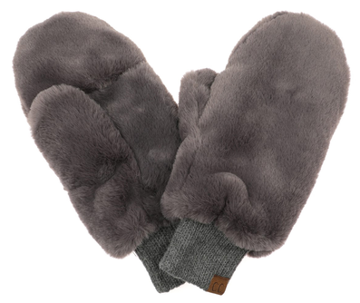 Faux-Fur Convertible Gloves- Women