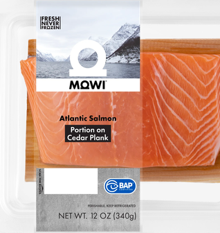 MOWI Atlantic Salmon 12oz Portion on a Cedar Plank