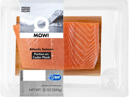 MOWI Atlantic Salmon 12oz Portion on a Cedar Plank