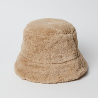 Faux Fur Bucket - Tan