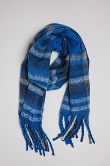 Cozy Plaid Scarf-Blue