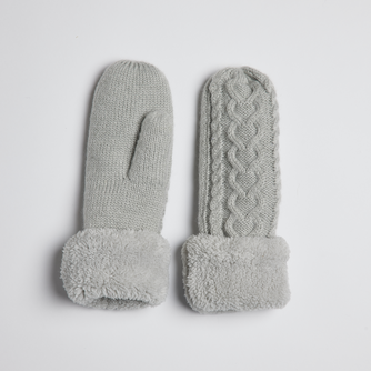 Flurry Lined Mitten - Light Grey