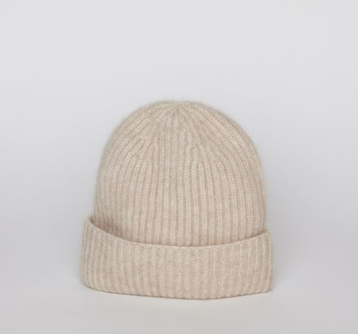 Cashmere Rib Beanie - Oatmeal