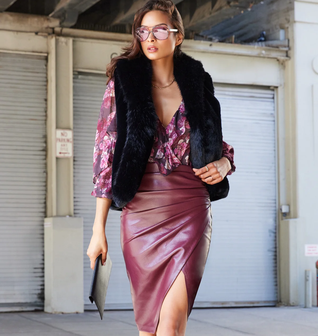 Gina Vegan Leather Skirt