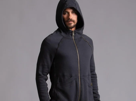 The Zip Tree Hoodie Charcoal Blue