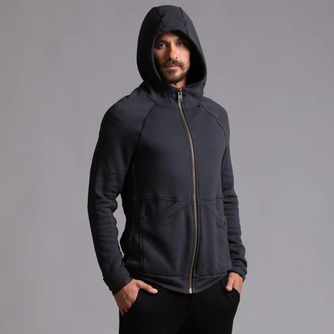 The Zip Tree Hoodie Charcoal Blue