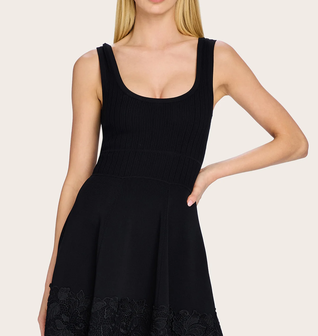 Orpheus Lace Combo Rib Dress