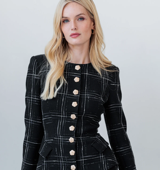 Ophelia Windowpane Tweed Jacket