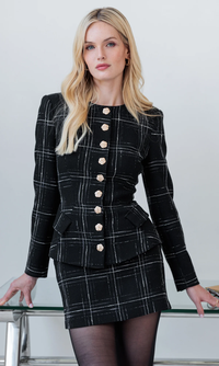 Ophelia Windowpane Tweed Jacket