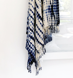 Indigo Shibori Throw
