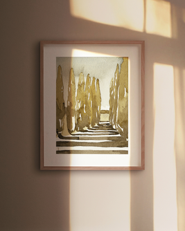 Italian Cypress Watercolor Art Print