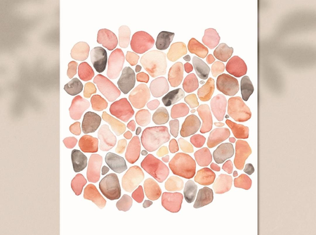 Pebble Beach Watercolor Art Print