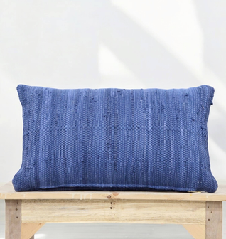 Chindi Lumbar Pillow Cover in Marine