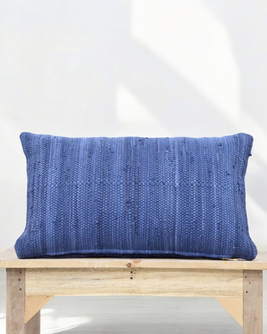 Chindi Lumbar Pillow Cover in Marine