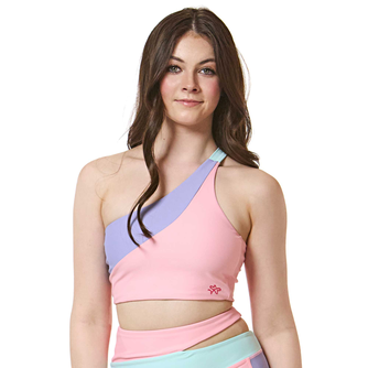 Daydream One Shoulder Crop Top - Pink Serenity