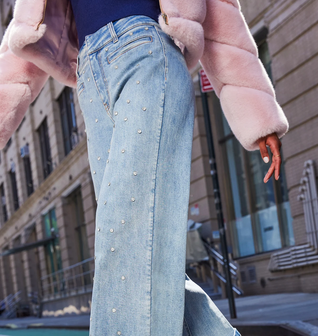 Raquel Crystal Stud Jeans