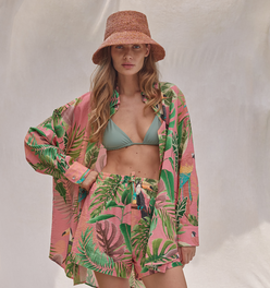 Bird of Paradise Oversized Holiday Shirt