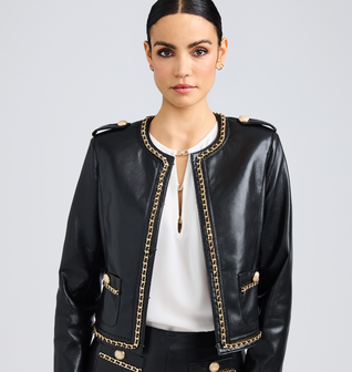 Jemmy Chain Vegan Leather Jacket