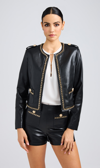 Jemmy Chain Vegan Leather Jacket