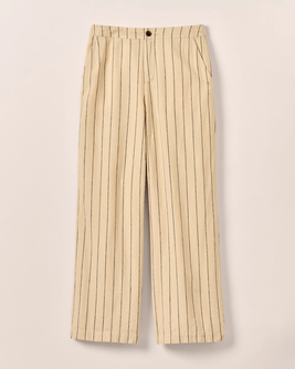 Lilah Linen Blend Pinstripe Beach Trouser