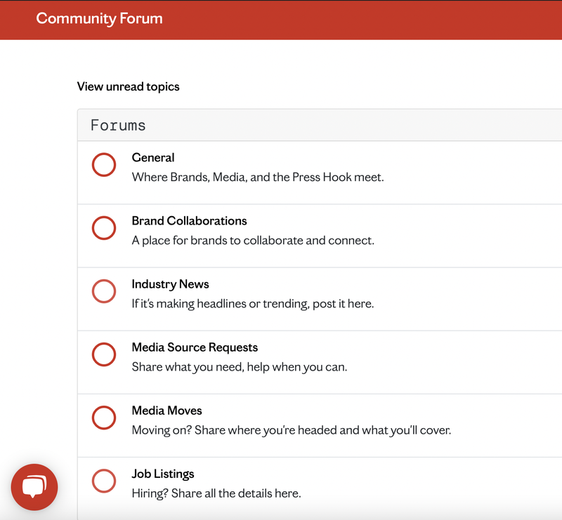 photo of community forum landing page