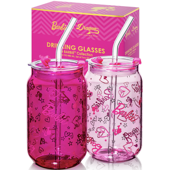 Barbie™ x Dragon Glassware® Love Out Loud Drinking Glasses