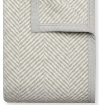 Harborview Herringbone Light Grey Blanket