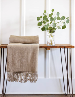 100% Pure Cashmere Fringe Throw Blanket with Gift Box