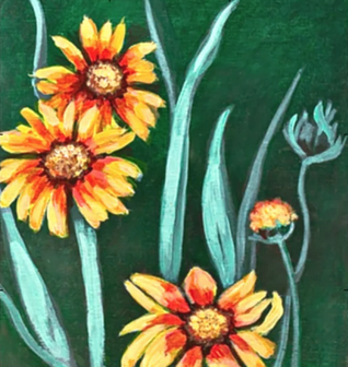 Golden Spring Flowers Painting Kit