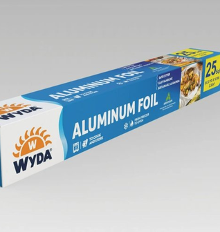 Wyda Aluminum Foil Rolls, 25 Sq Ft