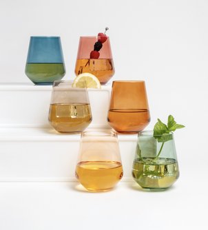 Stemless Wine Glasses (Set of 6 )