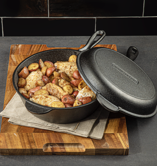 2-in-1 Heavy Duty Cast Iron Dutch Oven