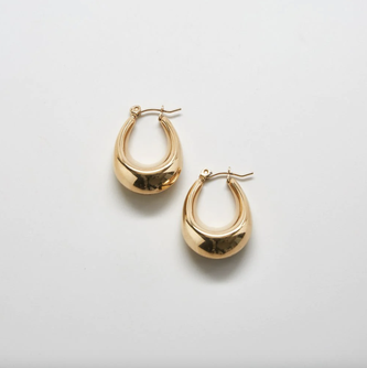 Gold Oval Hoop Earrings