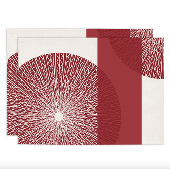 Niho Medallion Dining Placemat Set - Red