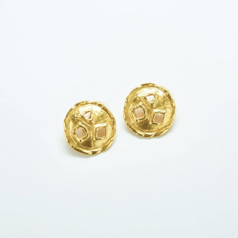 Vintage Gold Geometric Cutout Earrings