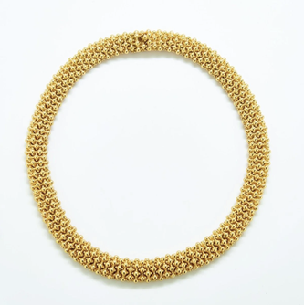 Vintage Ciner Textured Gold Statement Necklace