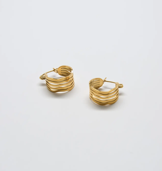 Gold Cut-Out Circle Hoop Earrings