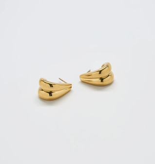 Gold Teardrop Hoop Earrings