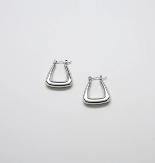 Silver Triangle Hoop Earrings