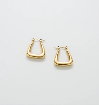 Gold Triangle Hoop Earrings