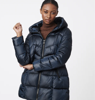 Fab Funnel Shiny Quilted Puffer