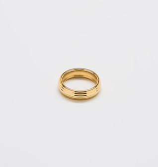 Gold Wide Layered Stacking Ring