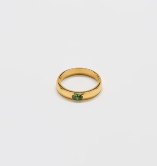 Green Pave Stacking Ring