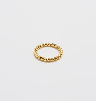 Gold Medium Rope Twist Stacking Ring