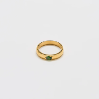 Green Pave Stacking Ring