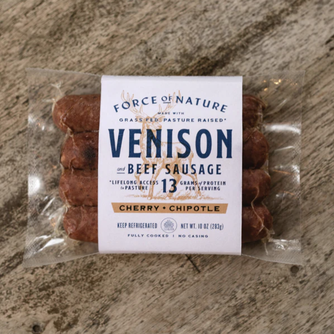 Venison and Beef Link Sausage with Cherry + Chipotle