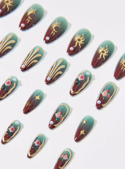 Press-On Nail Set - Jade Sunrise