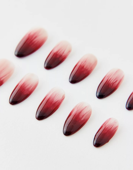 Press-On Nail Set - Ombre Blood