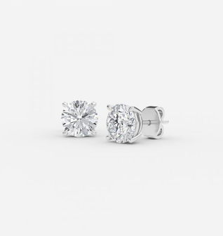 0.45ct Round Lab Diamond Stud Earrings In 14K White Gold